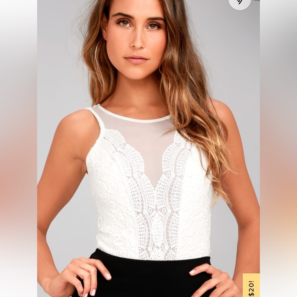 Lulu’s White Lace Bodysuit